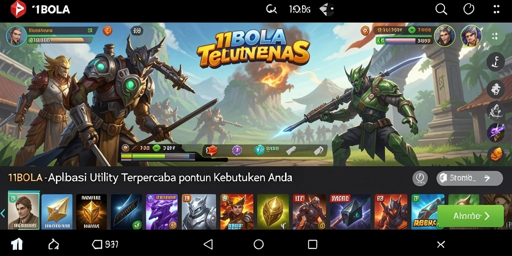 Tampilan antarmuka aplikasi 11BOLA yang user-friendly.
