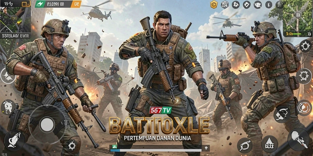 Tampilan aksi mendebarkan dari gameplay 567TV Battle Royale.