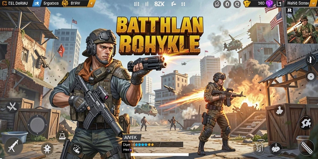 Gameplay intens dalam pertempuran Battle Royale di 8ZK.
