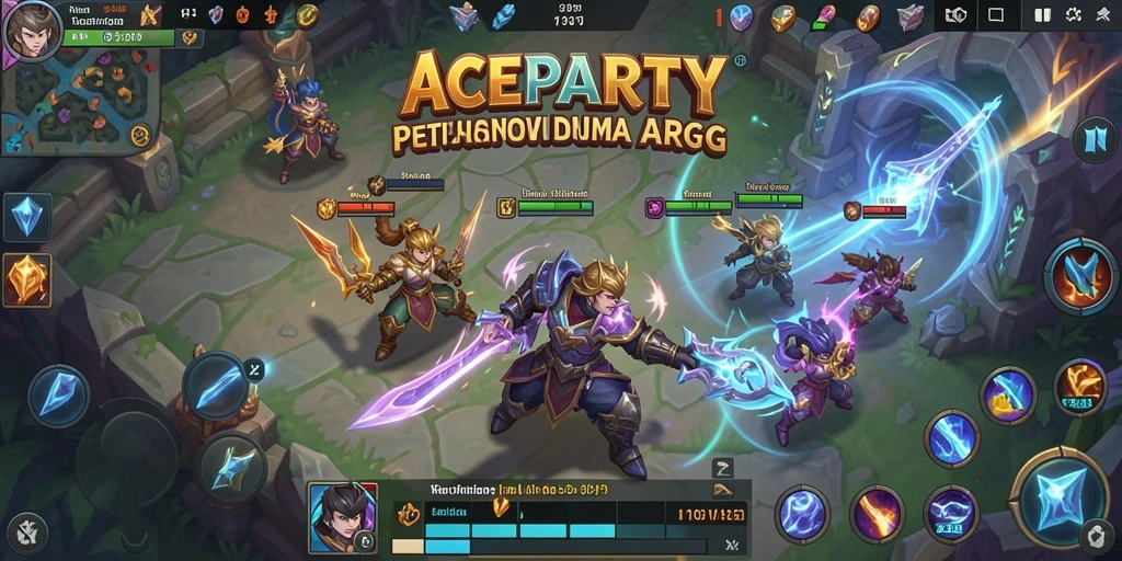 Tampilan pertempuran seru dalam ACEPARTY di dunia ARPG.