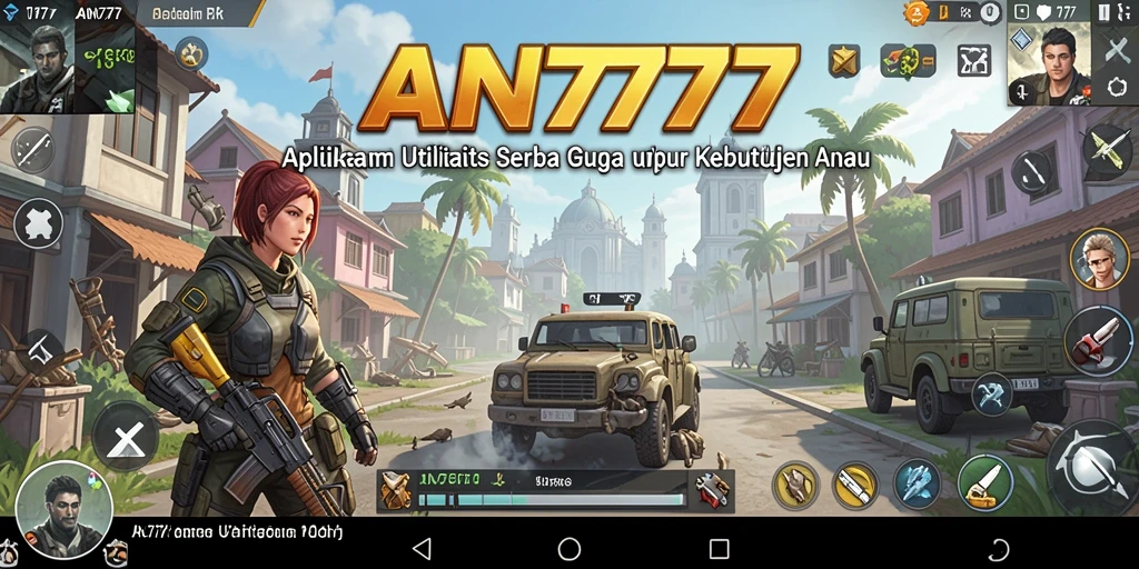 Tampilan utama AN777 dengan fitur utilitas yang bermanfaat.