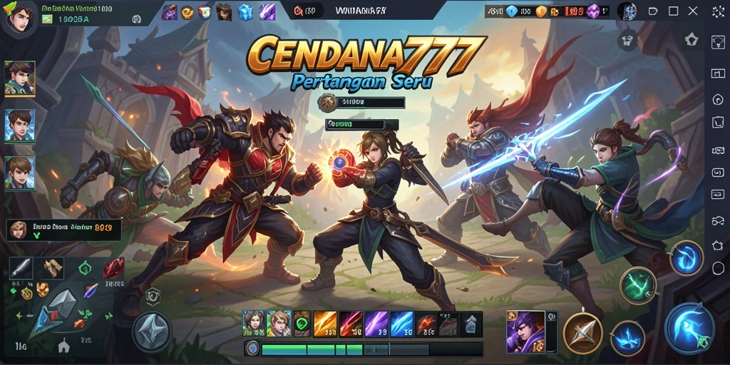 Tampilan gameplay seru dari CENDANA777 saat bertarung di arena MOBA.