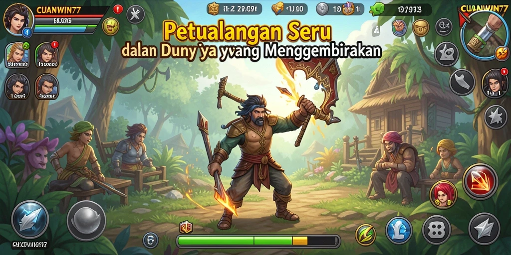 Tampilan gameplay CUANWIN77 dengan grafik petualangan yang menakjubkan.