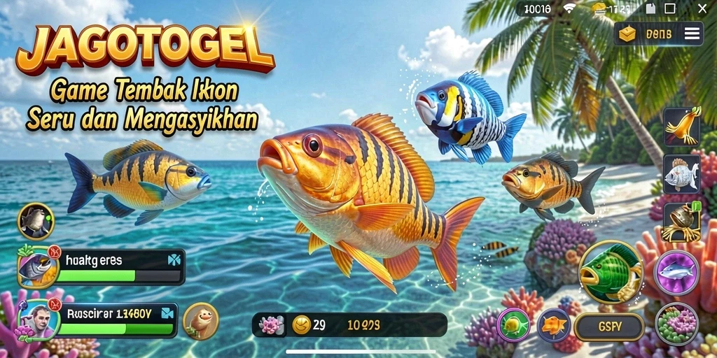 Screenshot dari gameplay JAGOTOGEL yang penuh aksi Tembak Ikan.