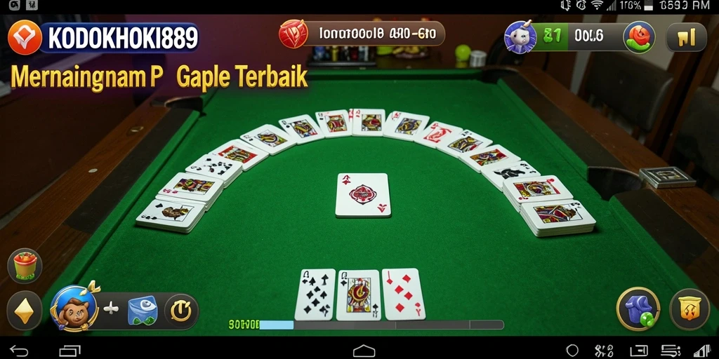 Tampilan seru dan intuitif dalam gameplay Gaple KODOKHOKI889.