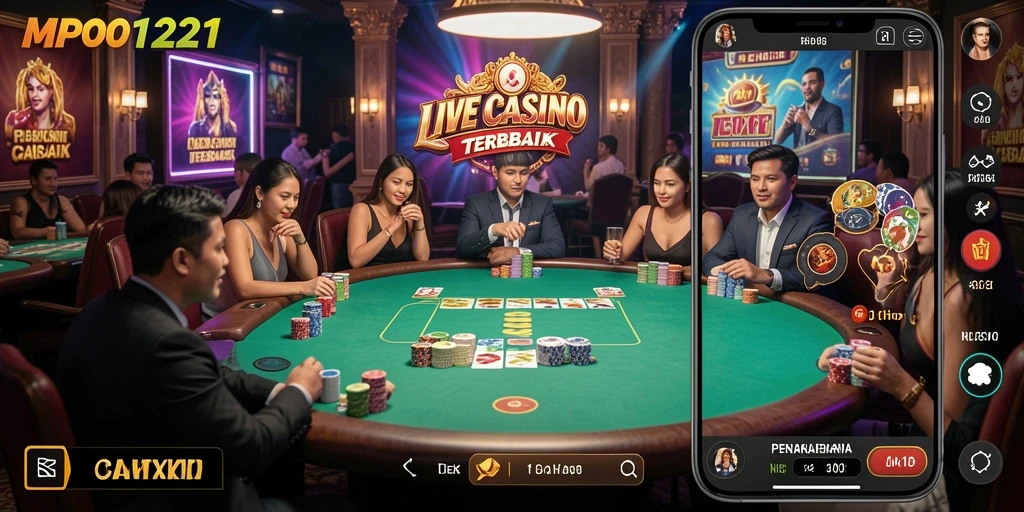 Tampilan gameplay Live Casino yang mendebarkan dan interaktif.
