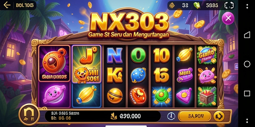 Tampilan gameplay NX303 yang penuh warna dan fitur Slot menarik.