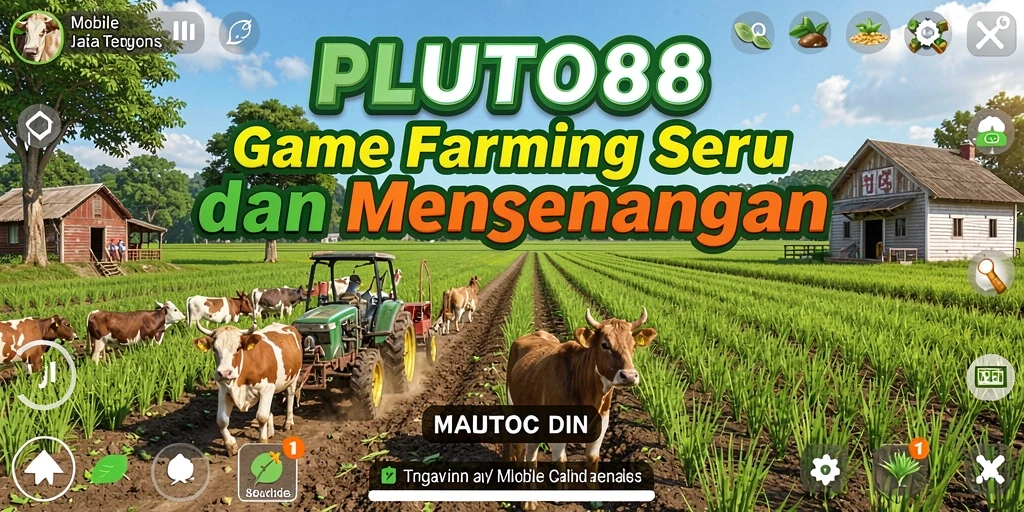 Screenshot gameplay menarik PLUTO88 menampilkan aktivitas pertanian yang seru.