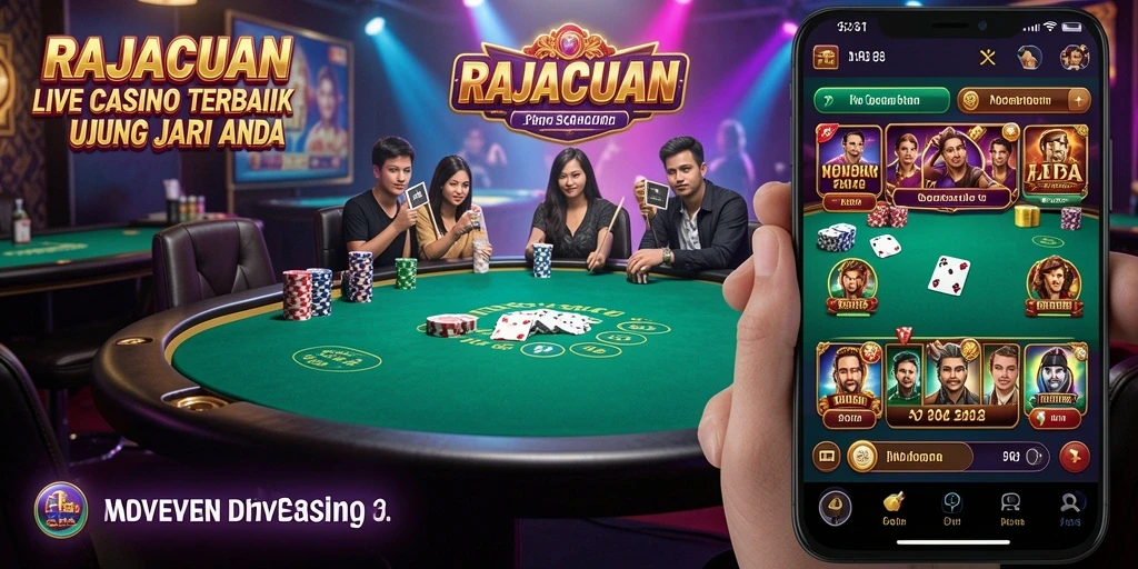 Tampilan gameplay Live Casino yang mendebarkan dari RAJACUAN.