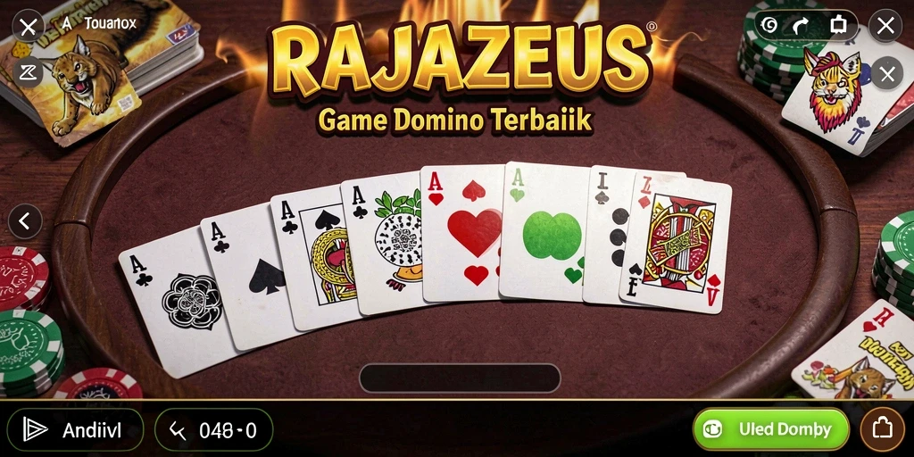 Screenshot gameplay RAJAZEUS yang menampilkan keseruan domino.