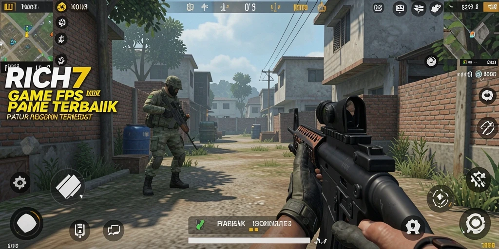 Tangkapan layar menunjukkan aksi epik dalam game FPS RICH7.
