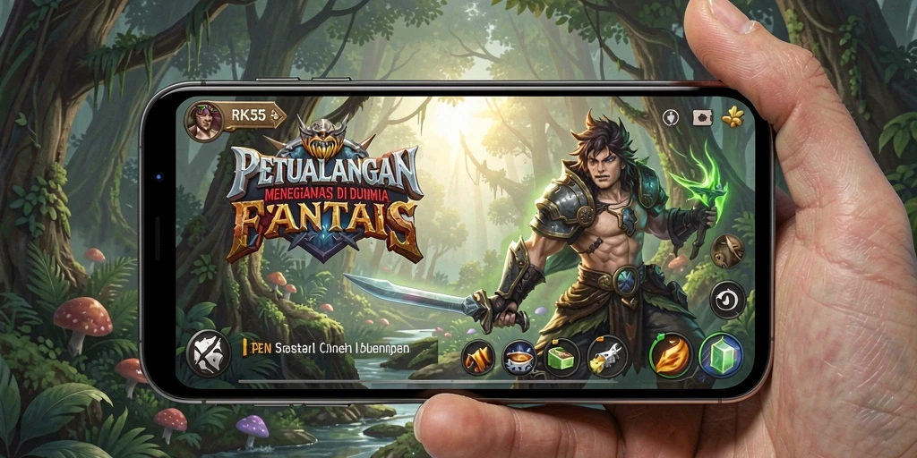 Tampilan menarik dari gameplay Adventure di RK55.