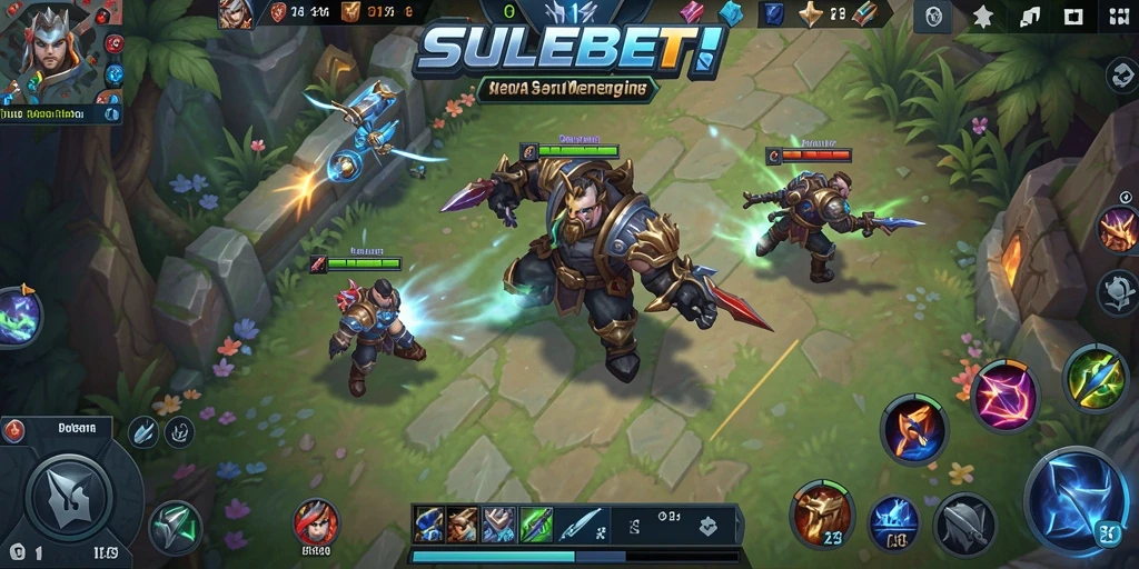 Screenshot gameplay <strong>SULEBET</strong> menampilkan aksi seru pertempuran MOBA.