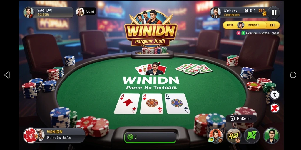 Screenshot gameplay WINIDN menampilkan pengalaman bermain poker yang menyenangkan.