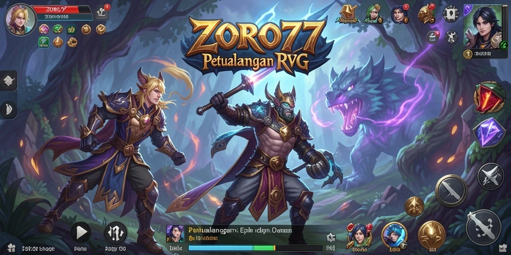 Tampilan screenshot gameplay ZORO77 yang menampilkan aksi seru dalam RPG.