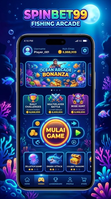 Tampilan antarmuka pengguna dari aplikasi spinbet99 yang intuitif dan menarik.